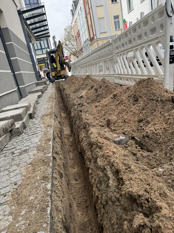 Trassenverlauf entlang der Straße